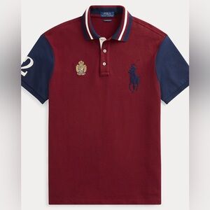 Polo Ralph Lauren Maroon and Navy Polo Shirt - custom fit